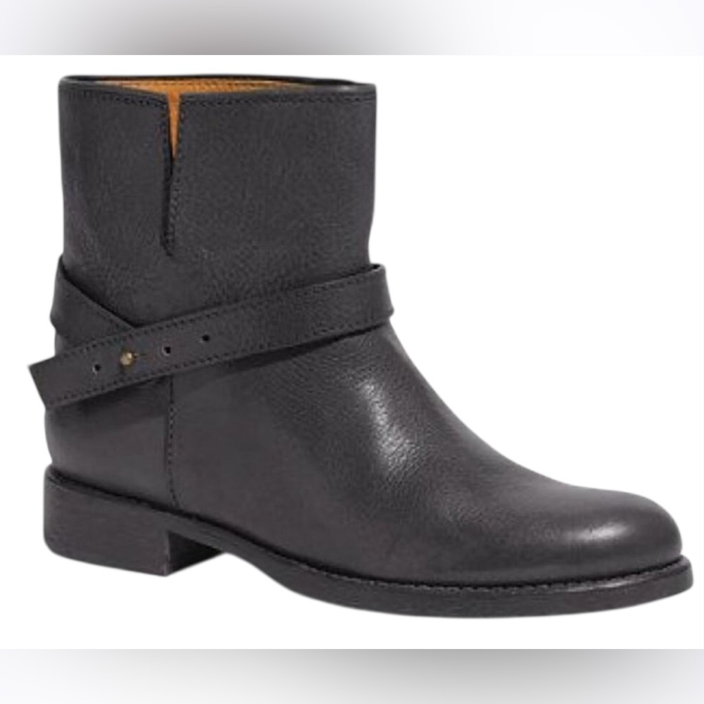 Madewell The Biker Lowrider Black Leather Moto Boots Size 7